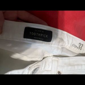 J. Crew toothpick white jeans 31